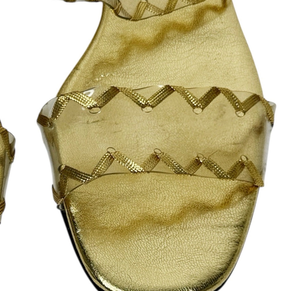 Vintage TIMOTHY HITSMAN Gold Leather‎ Sandals Size 9 Made in Spain - Picture 7 of 10